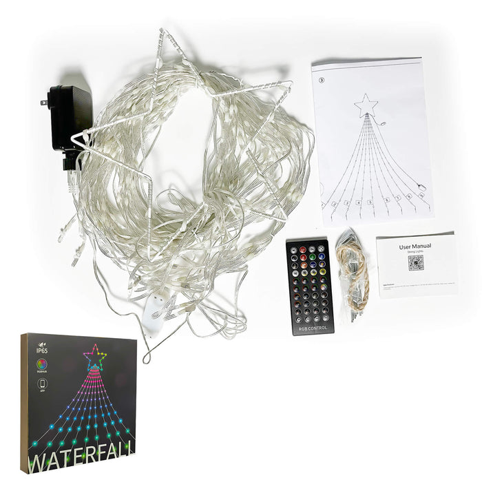 Waterfall Christmas Decorations Star String Lights