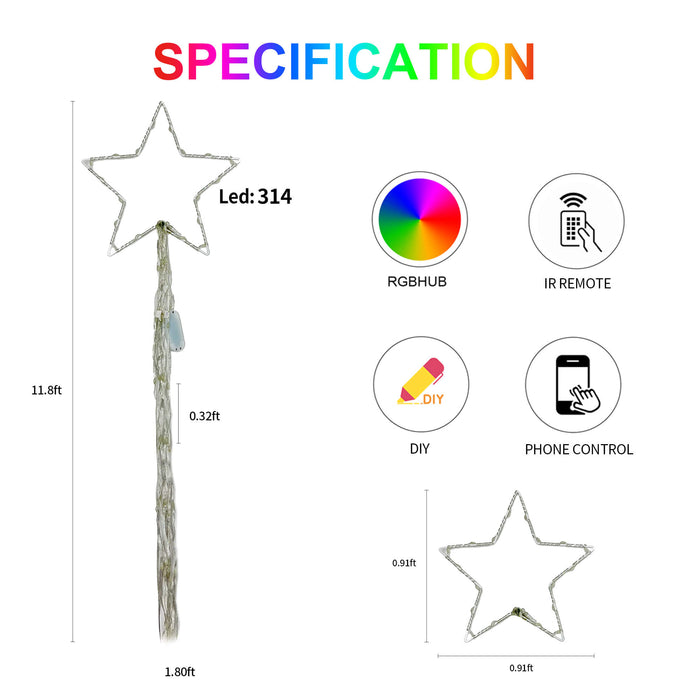 Waterfall Christmas Decorations Star String Lights