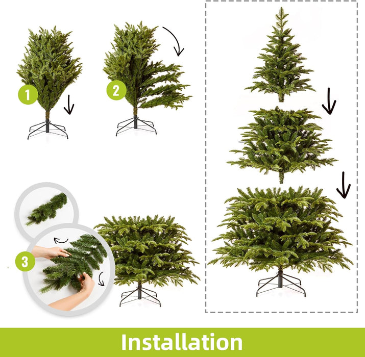 6FT Smart Prelit Artificial Christmas Tree with Topper Star